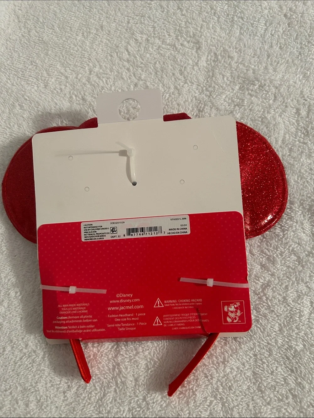 Disney Minnie Mouse Red Glitter Ears Headband